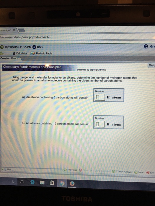 Solved Using The General Molecular Formula For An Alkane Chegg