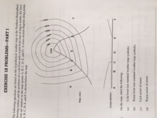 Solved On the lap, label the following: (a) Cold front (b) | Chegg.com