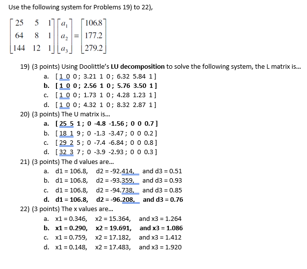 Solved Use the following system for Problems 19) to 22) all | Chegg.com