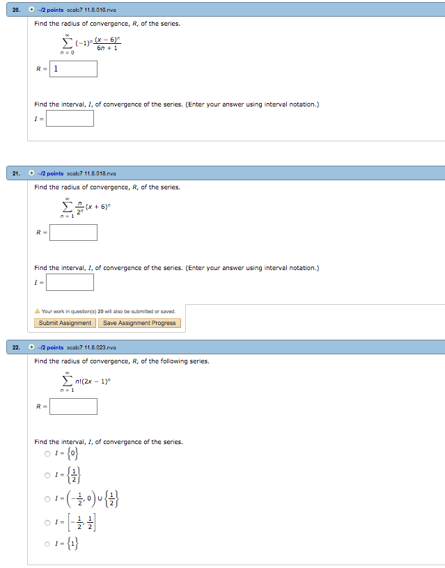 Solved Find the radius of convergence, R, of the series. | Chegg.com