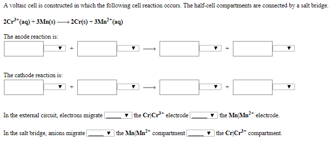 Solved A Voltaic Cell Is Constructed In Which The Following Chegg Solved A Voltaic Cell Is Constructed In Which The Following Chegg