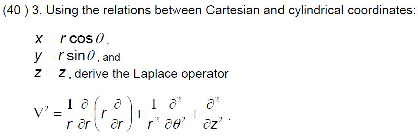 Solved Using the relations between Cartesian and cylindrical | Chegg.com