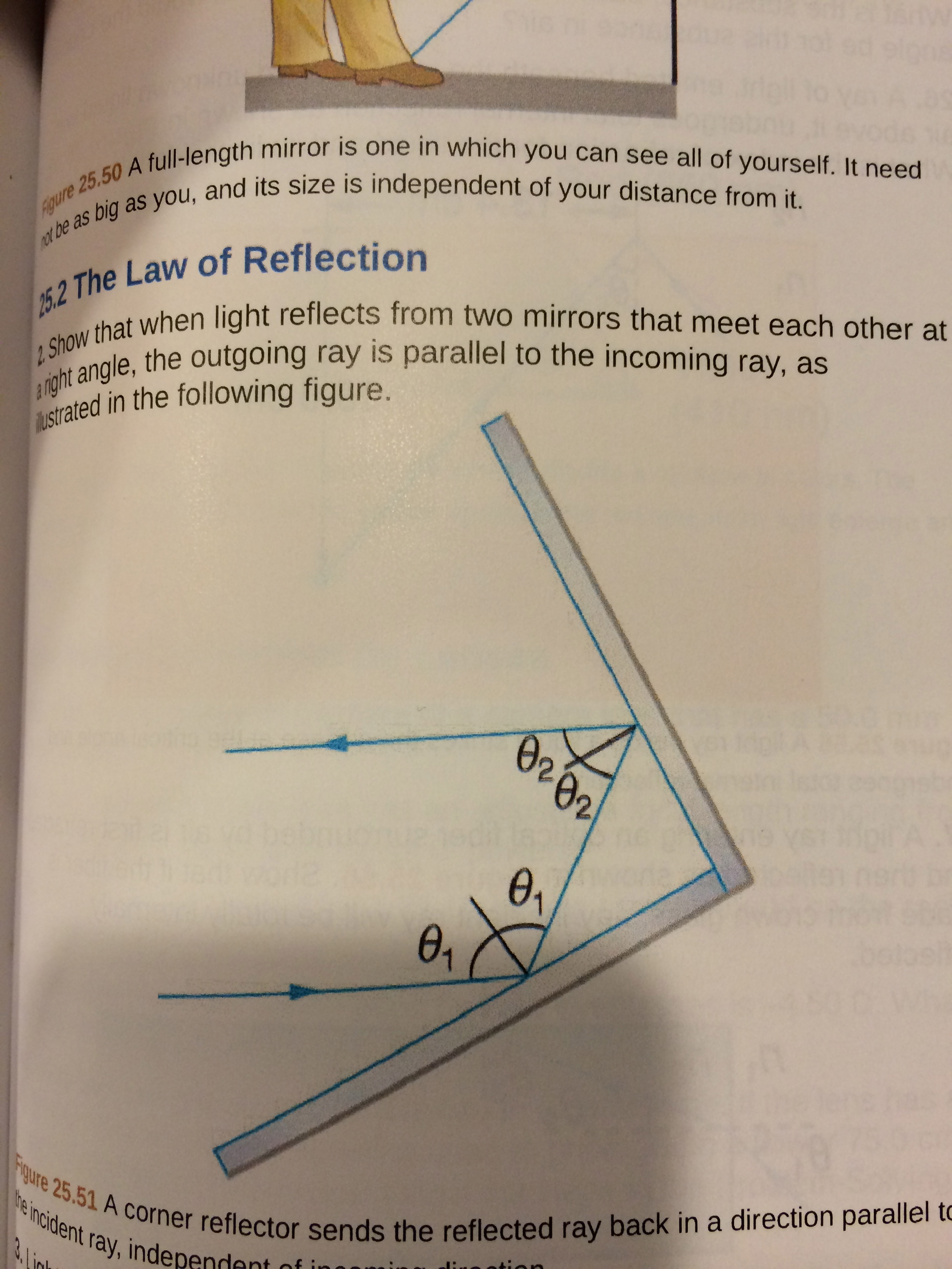 Solved Show that when light reflects from two mirrors that