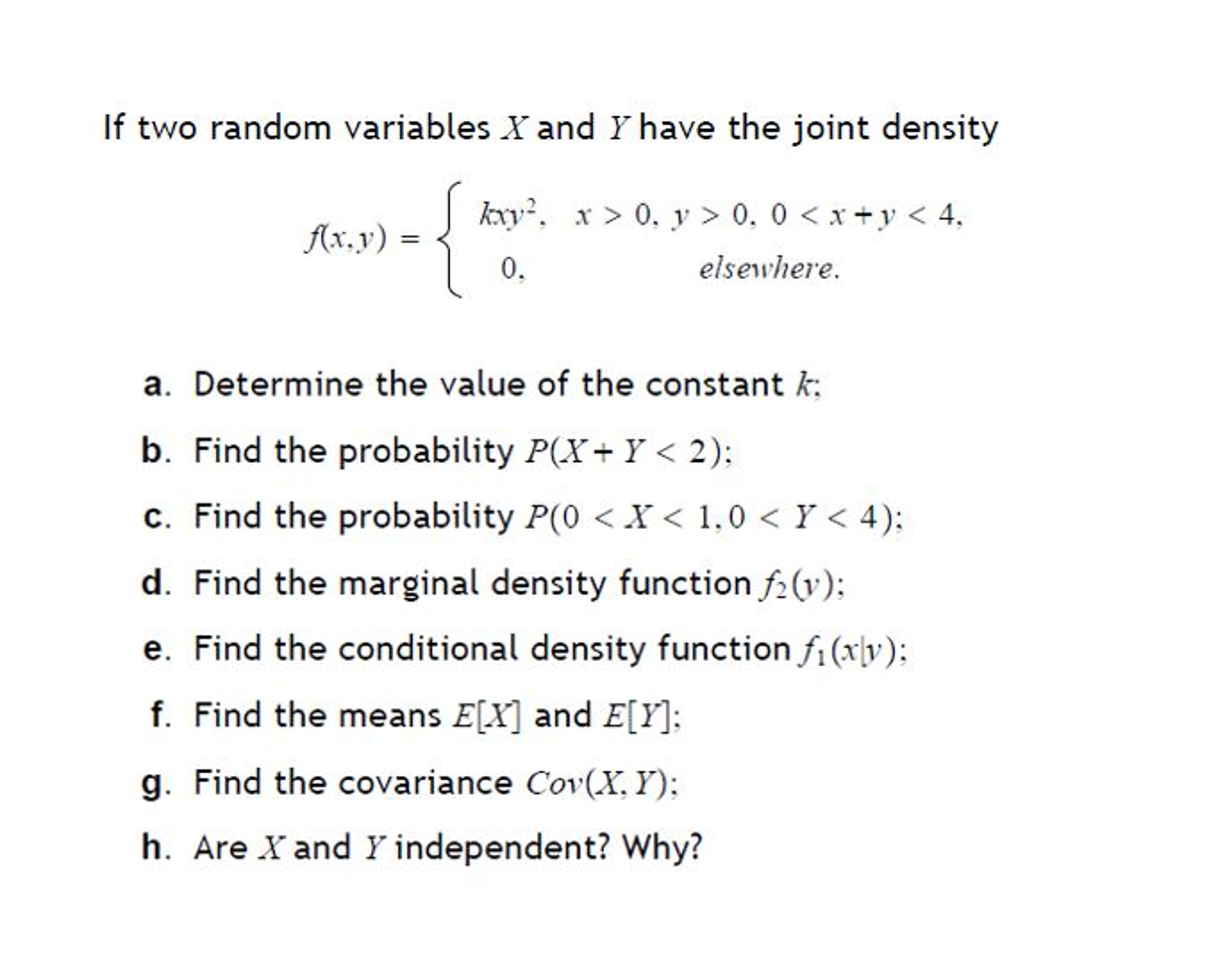 Solved If Two Random Variables X And Y Have The Joint