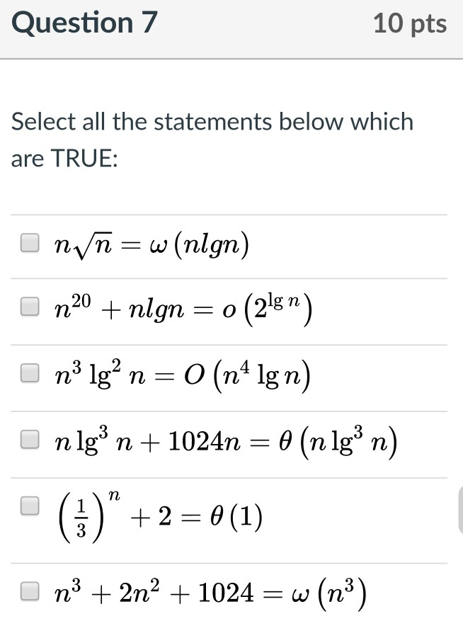 Solved Question 4 10 pts Select all the statements below | Chegg.com