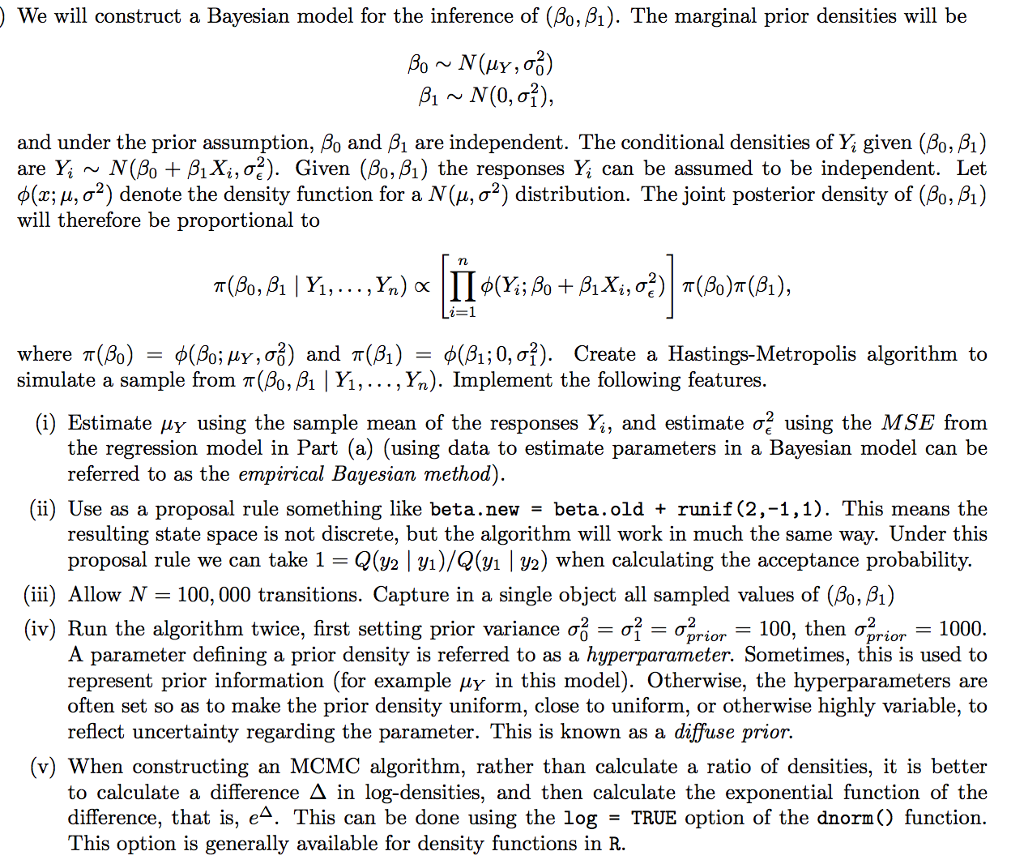 We will construct a Bayesian model for the inference | Chegg.com