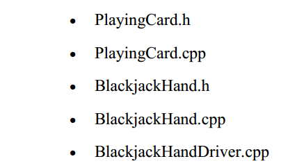 Solved Playing Card and Hand Classes C++ Programing Part 1 - | Chegg.com