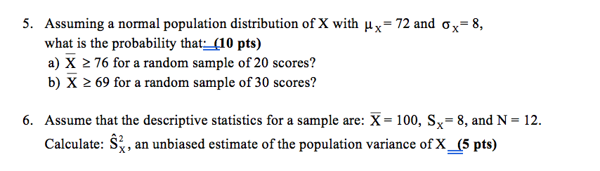 Solved Assuming A Normal Population Distribution Of X With