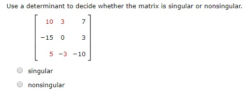 solved-use-a-determinant-to-decide-whether-the-matrix-is-chegg