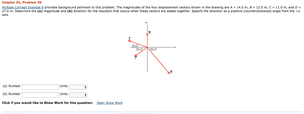 Solved The magnitudes of the four displacement vectors shown | Chegg.com