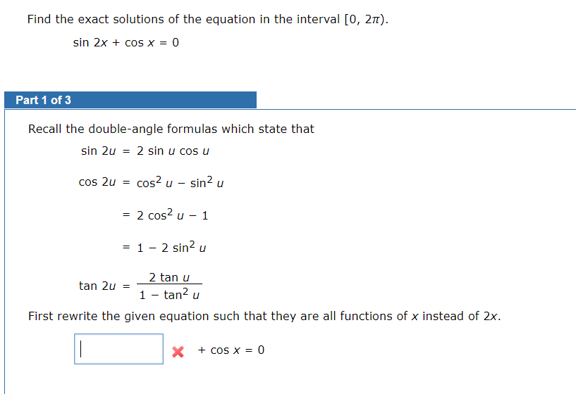 Solved Find the exact solutions of the equation in the | Chegg.com