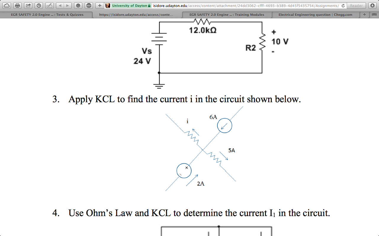 Solved Apply KCL To Find The Current I In The Circuit | Chegg.com