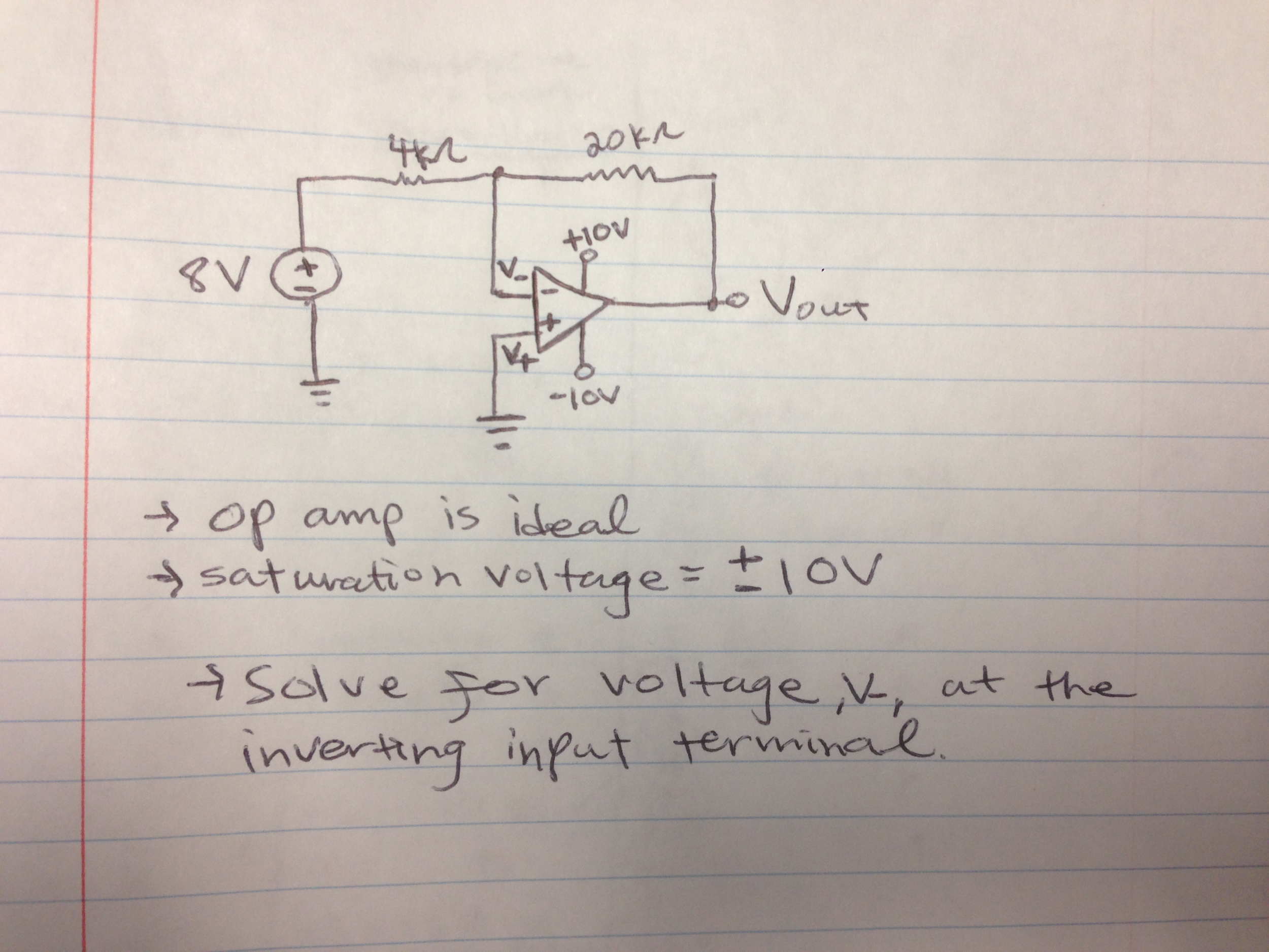 Solved Op amp is ideal Saturation voltage = Solve for