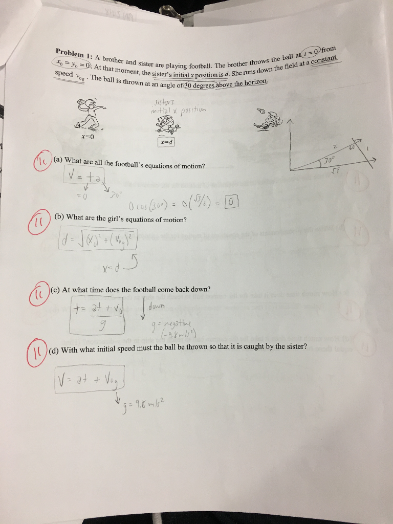 Solved Problem 1 A Brother And Sister Are Playing Football Chegg