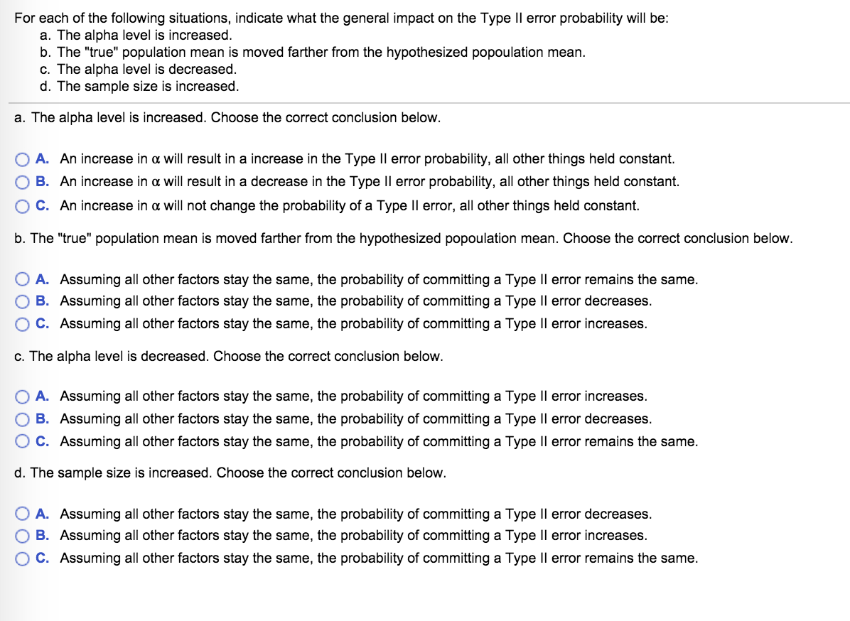Solved For each of the following situations, indicate what | Chegg.com