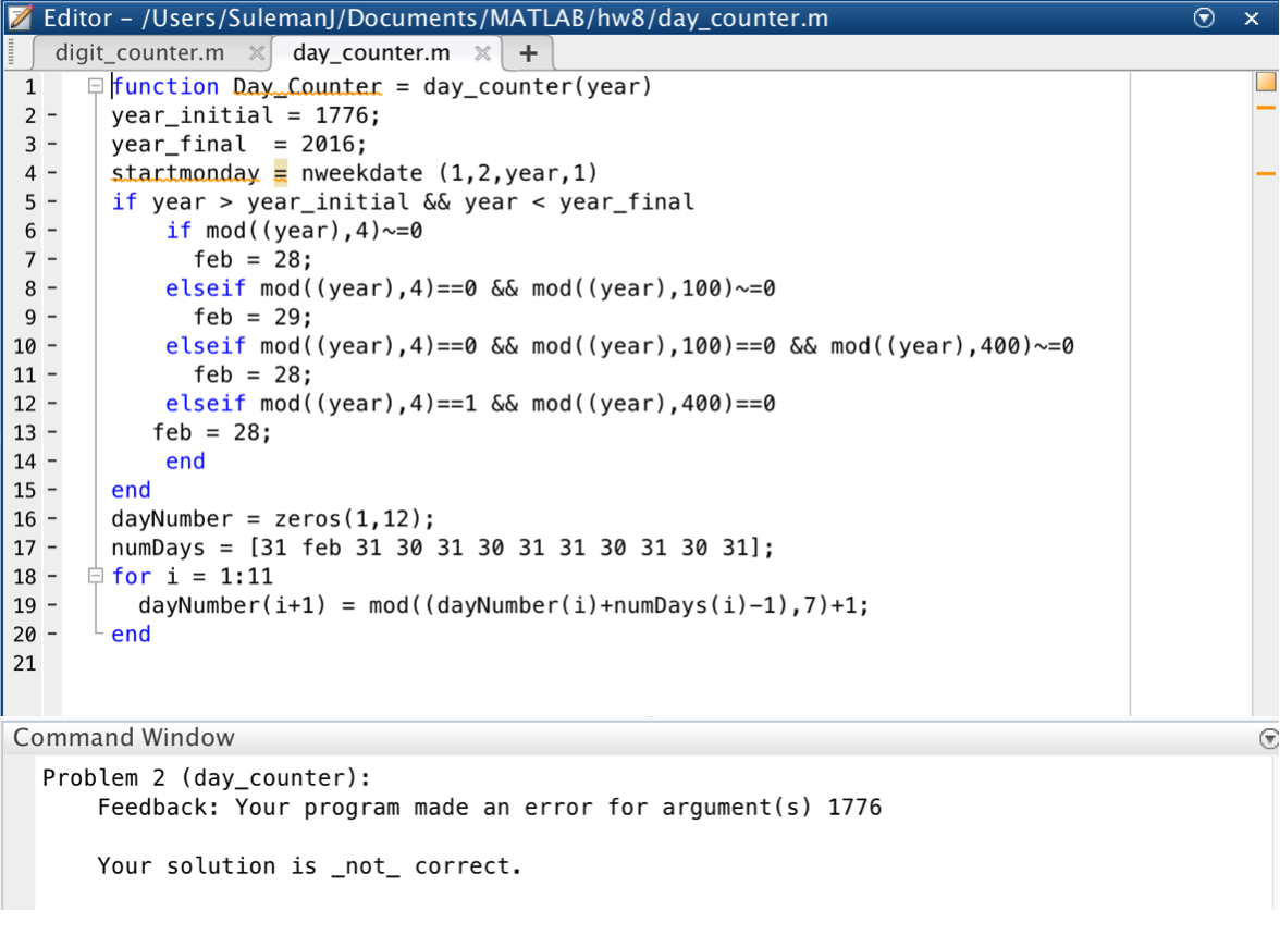 Solved Write a function called day counter that returns the | Chegg.com