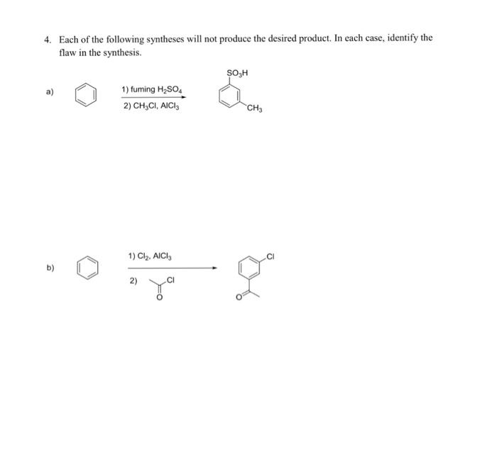 Solved Each of the following synthesis will not produce the | Chegg.com