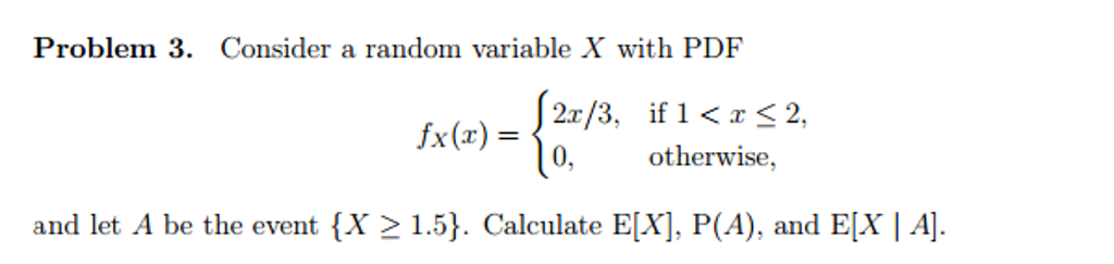 Consider a random variable X with PDF f_x(x) = | Chegg.com