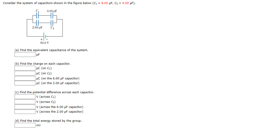 Solved Consider The System Of Capacitors Shown In The Figure | Chegg.com