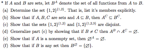 If A And B Are Sets, Let B A Denote The Set Of All | Chegg.com