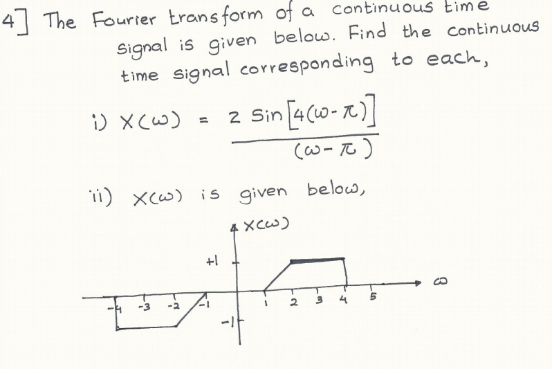 Solved The Fourier transform of a continuous time signal is | Chegg.com