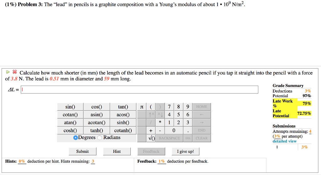 Solved (1 %) Problem 3: The 