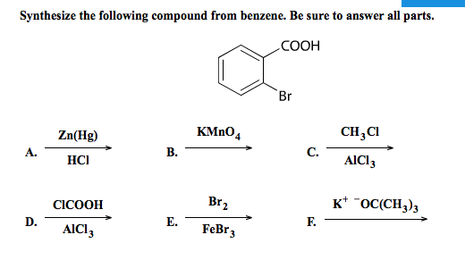 Synthesize The Following Compound From Benzene