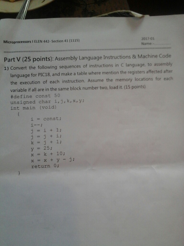 Solved Convert the following sequences of instructions in C