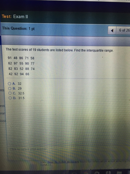 Solved The test scores of 19 students are listed below Find | Chegg.com