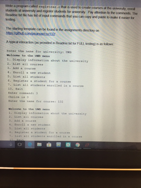 Solved White A Program Called Registrar c That Is Used To Chegg