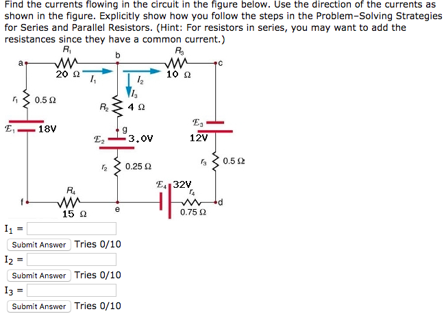 Solved Find The Currents Flowing In The Circuit In The