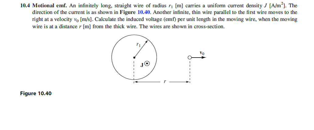 Solved An infinitely long, straight wire of radius rt [m] | Chegg.com