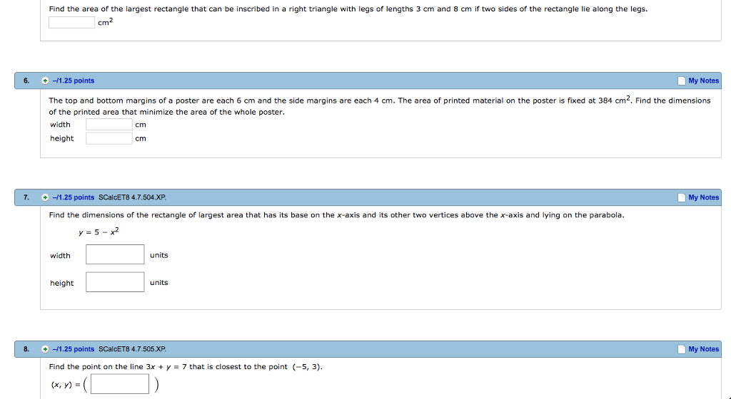 Solved Find the area of the largest rectangle that can be