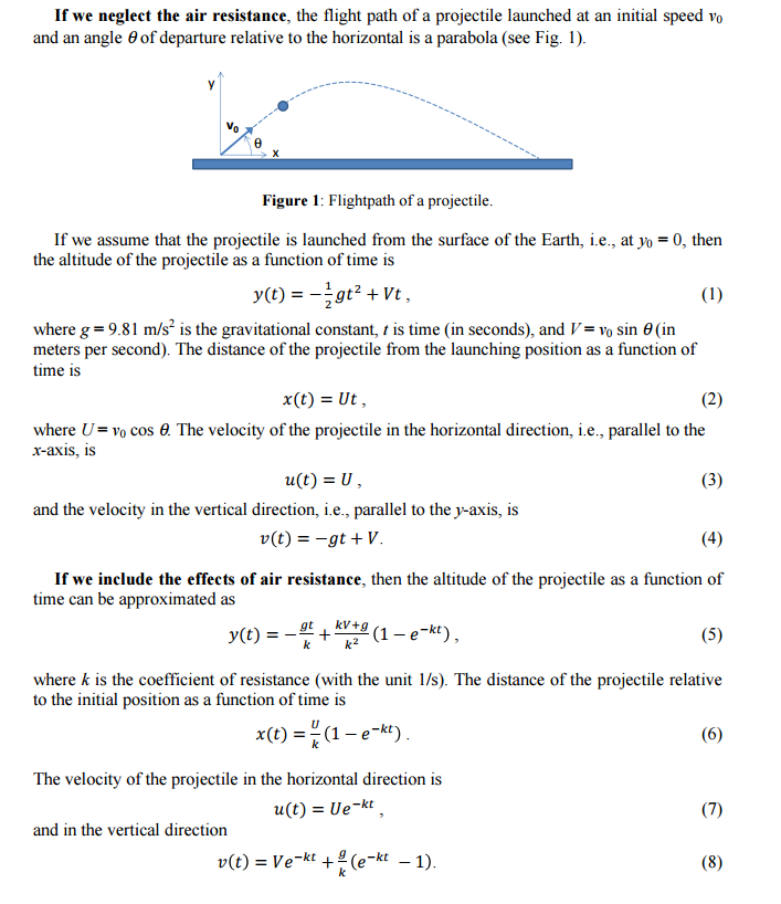 Solved If we neglect the air resistance, the flight path of | Chegg.com