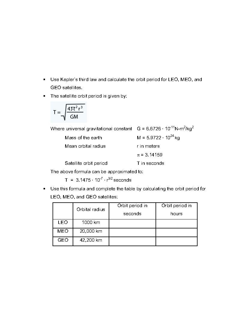 Solved Use Kepler’s third law and calculate the orbit period | Chegg.com