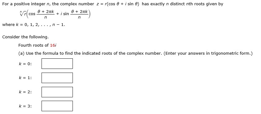 Solved For a positive integer n, the complex number z = | Chegg.com