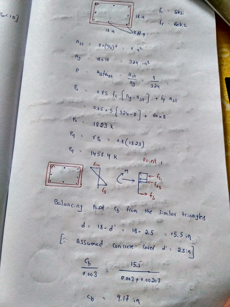 (Solved) - For the column shown in Fig. P11-5, use a strain ...