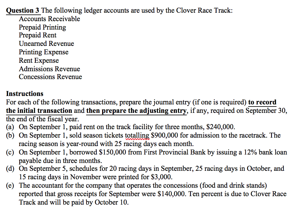 Solved Question 3 The Following Ledger Accounts Are Used By Chegg