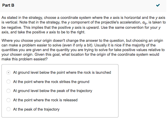Solved Part D A second rock is thrown straight upward with a | Chegg.com