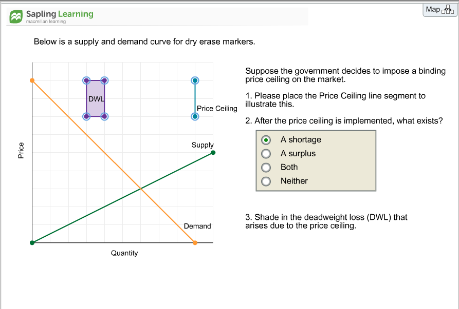 Solved Below Is A Supply And Demand Curve For Dry Erase M...