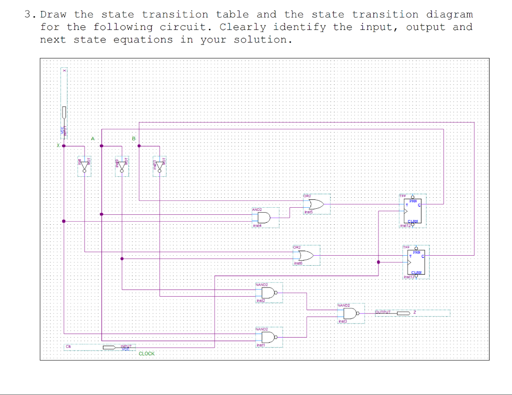 Solved 3. Draw the state transition table and the state | Chegg.com