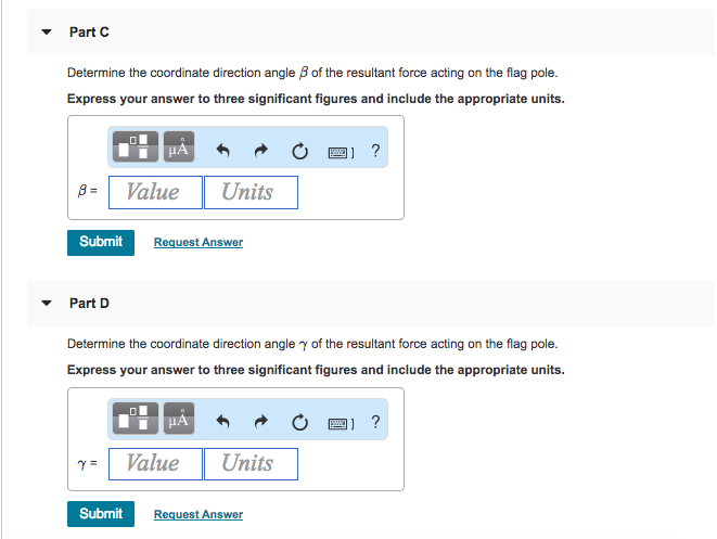 Solved Part C Determine the coordinate direction angle β of | Chegg.com