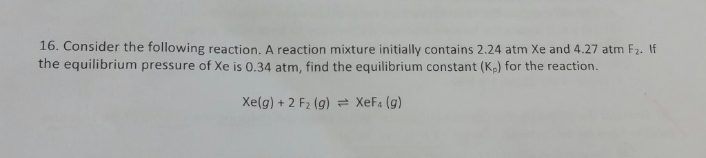 Solved Consider the following reaction. A reaction mixture | Chegg.com