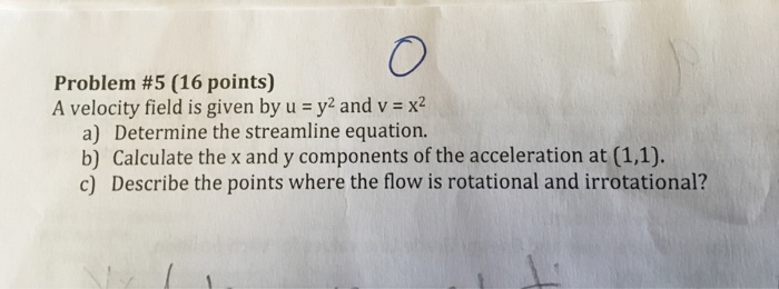 Solved A velocity field is given by u = y^2 and v = x^2 | Chegg.com