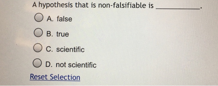 what is a hypothesis that is non falsifiable