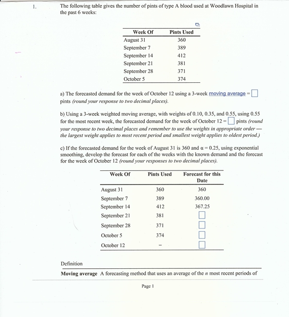 Solved: The Following Table Gives The Number Of Pints Of T... | Chegg.com