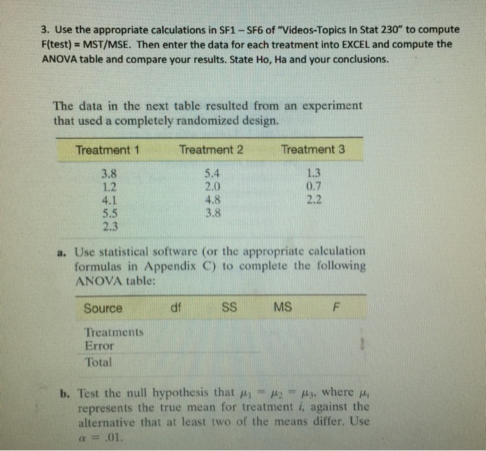 Solved Use the appropriate calculations in SF1 - SF6 of | Chegg.com