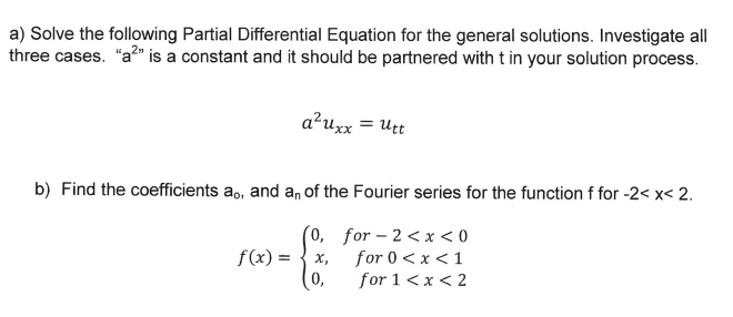 Solved Solve The Following Partial Differential Equation For | Chegg.com