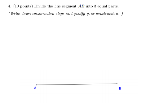 Solved Divide the line segment AB into 3 equal parts. (Write | Chegg.com