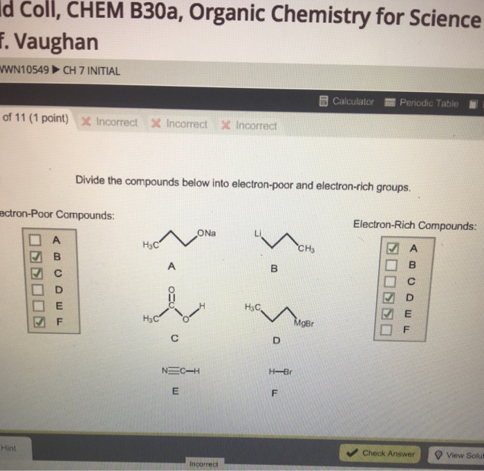 Solved Divide the compounds below into electronpoor and